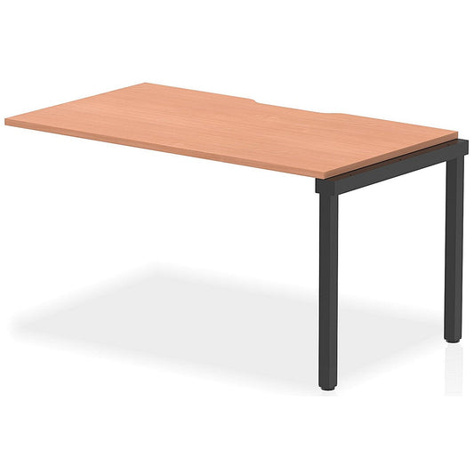Evolve Plus 1400mm Single Row Office Bench Desk Ext Kit Beech Top Black Frame Easy2Order : BE853