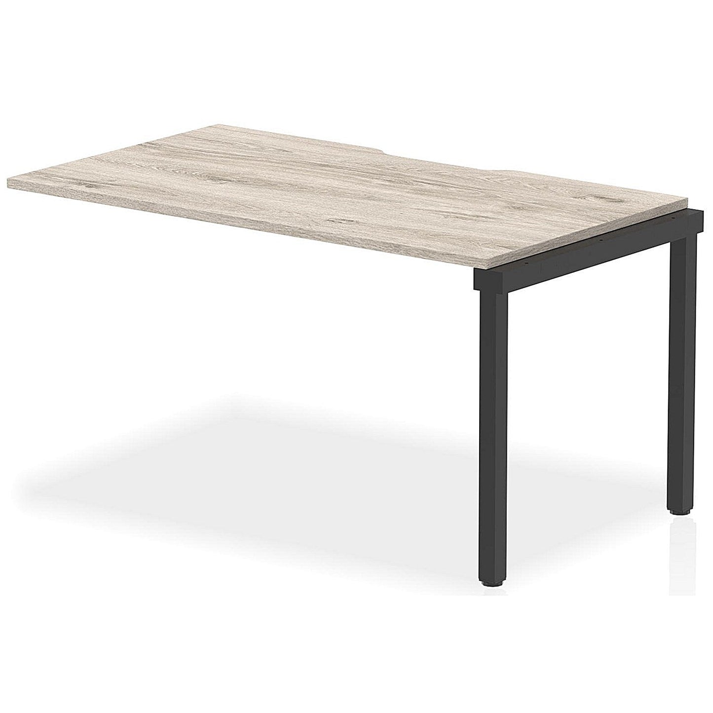 Evolve Plus 1400mm Single Row Office Bench Desk Ext Kit Grey Oak Top Black Frame Easy2Order : BE854