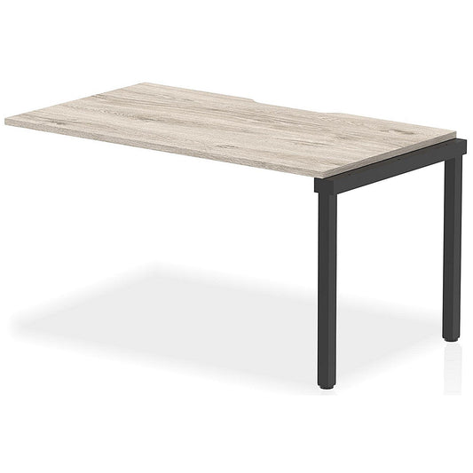 Evolve Plus 1400mm Single Row Office Bench Desk Ext Kit Grey Oak Top Black Frame Easy2Order : BE854