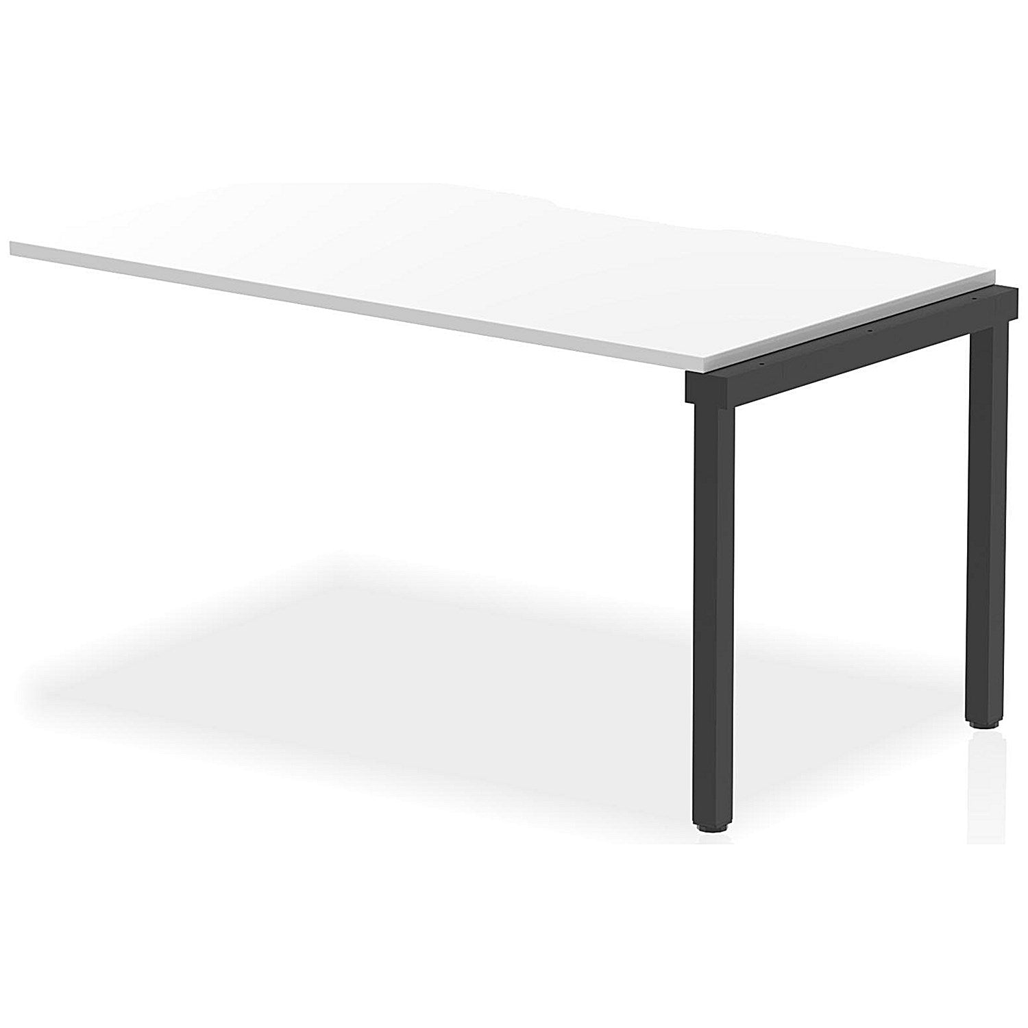 Evolve Plus 1400mm Single Row Office Bench Desk Ext Kit White Top Black Frame Easy2Order : BE857