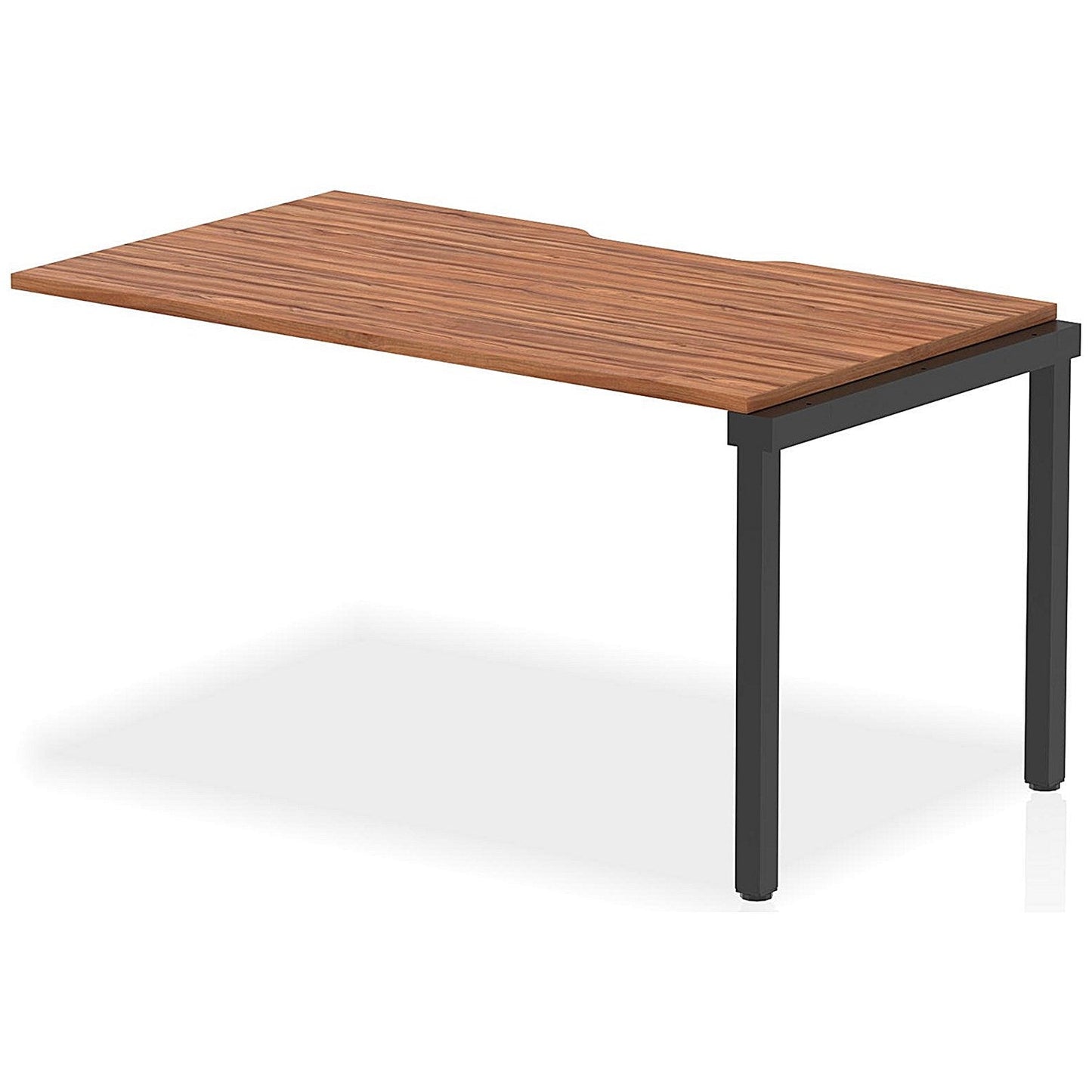 Evolve Plus 1400mm Single Row Office Bench Desk Ext Kit Walnut Top Black Frame Easy2Order : BE858