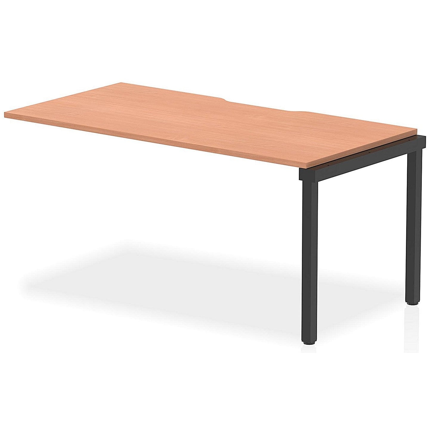 Evolve Plus 1600mm Single Row Office Bench Desk Ext Kit Beech Top Black Frame Easy2Order : BE859