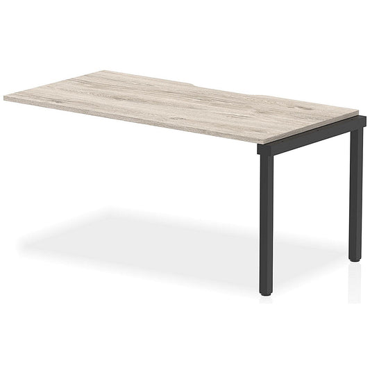 Evolve Plus 1600mm Single Row Office Bench Desk Ext Kit Grey Oak Top Black Frame Easy2Order : BE860