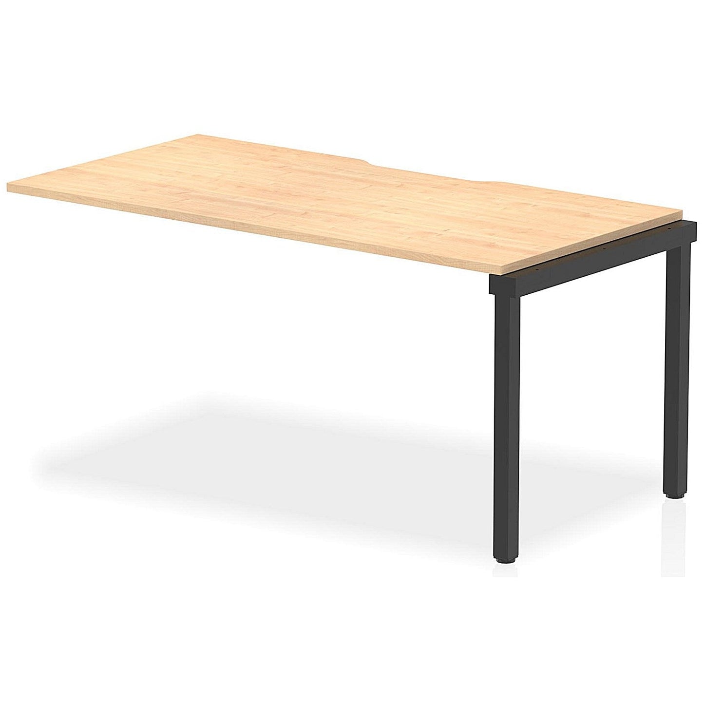 Evolve Plus 1600mm Single Row Office Bench Desk Ext Kit Maple Top Black Frame Easy2Order : BE861