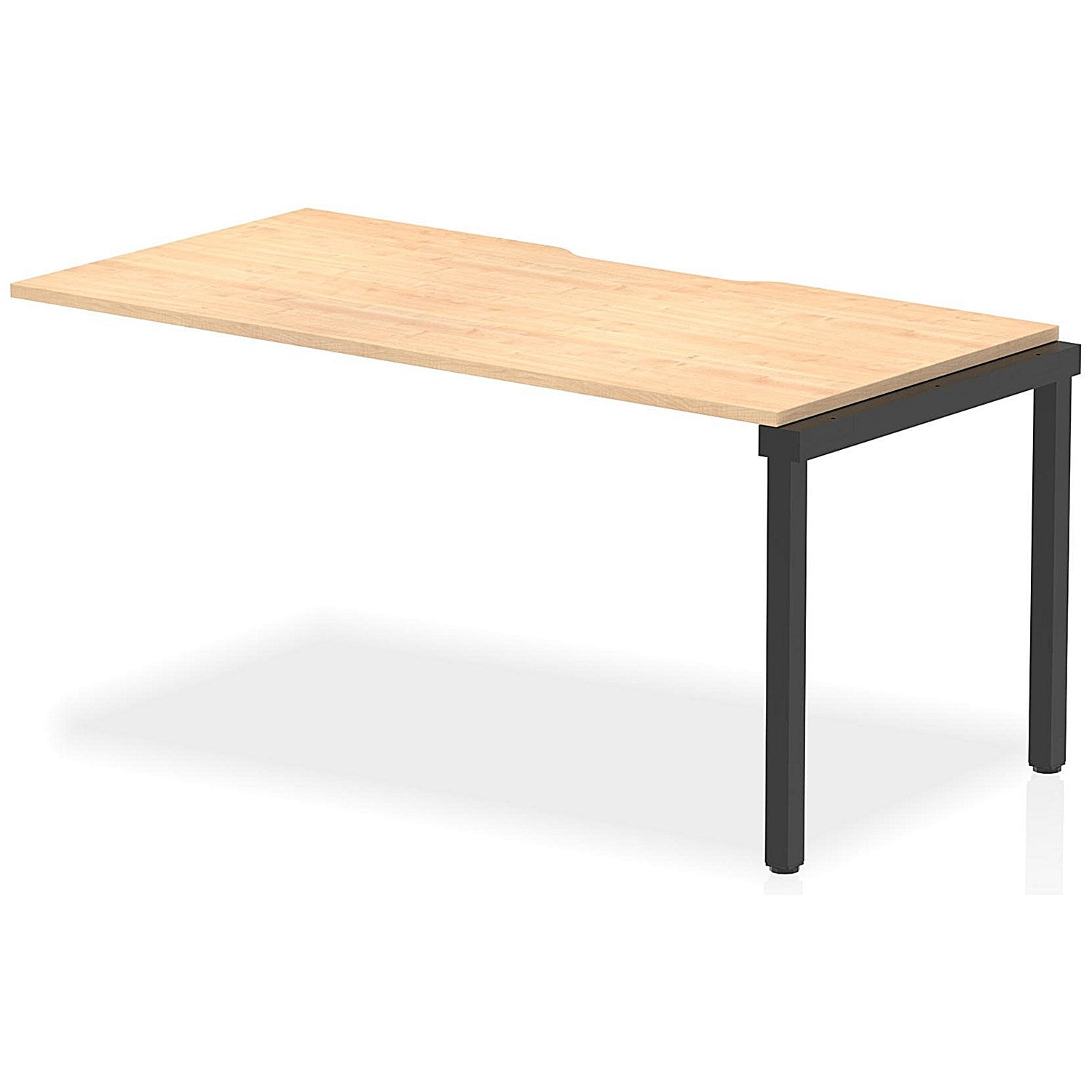 Evolve Plus 1600mm Single Row Office Bench Desk Ext Kit Maple Top Black Frame Easy2Order : BE861