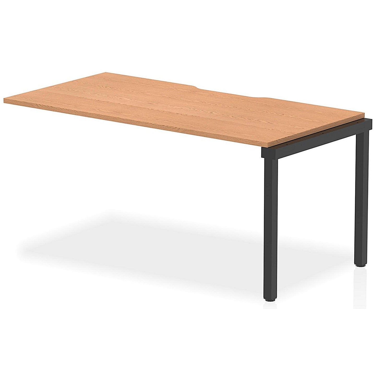 Evolve Plus 1600mm Single Row Office Bench Desk Ext Kit Oak Top Black Frame Easy2Order : BE862