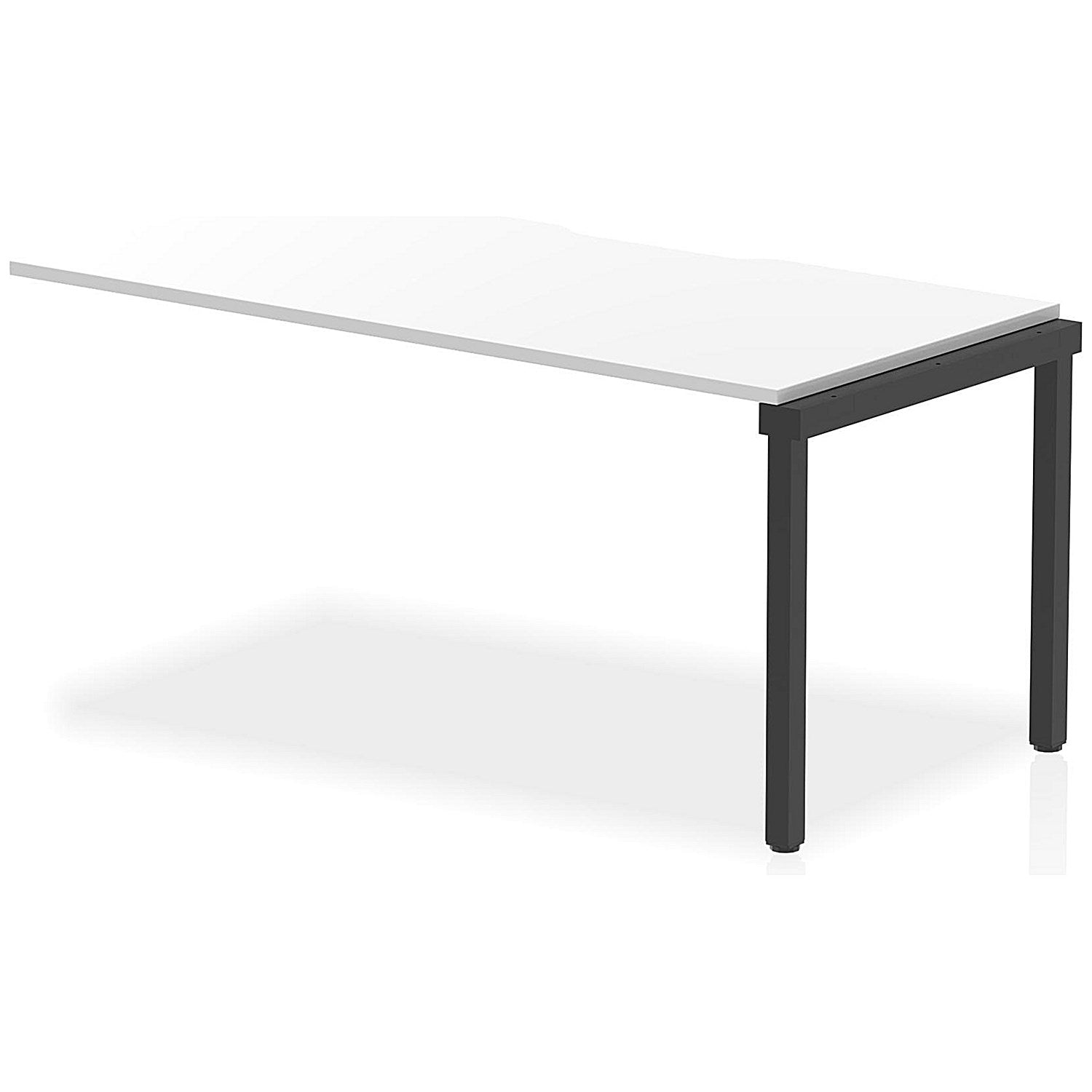 Evolve Plus 1600mm Single Row Office Bench Desk Ext Kit White Top Black Frame Easy2Order : BE863
