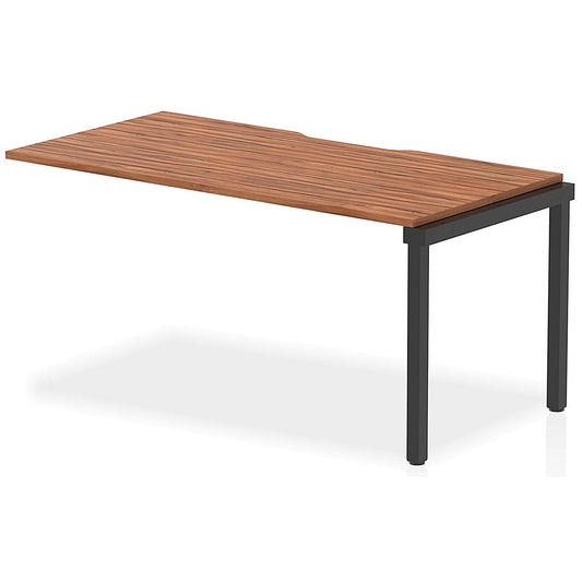 Evolve Plus 1600mm Single Row Office Bench Desk Ext Kit Walnut Top Black Frame Easy2Order : BE864