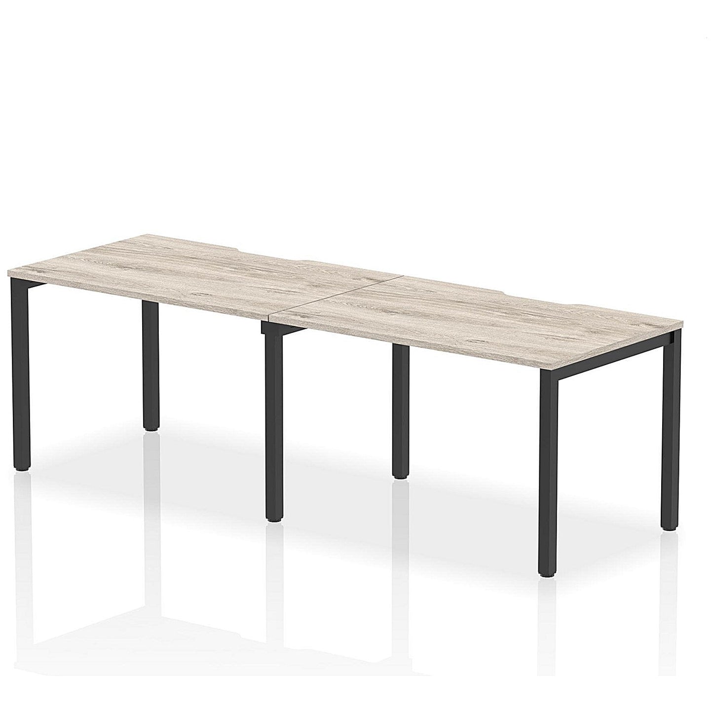 Evolve Plus 1200mm Single Row 2 Person Office Bench Desk Grey Oak Top Black Frame Easy2Order : BE866