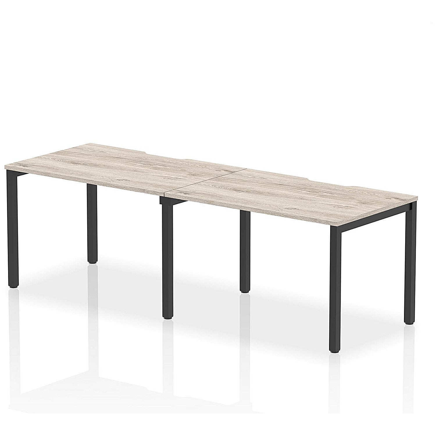 Evolve Plus 1200mm Single Row 2 Person Office Bench Desk Grey Oak Top Black Frame Easy2Order : BE866