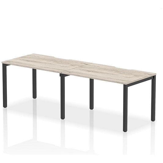 Evolve Plus 1200mm Single Row 2 Person Office Bench Desk Grey Oak Top Black Frame Easy2Order : BE866