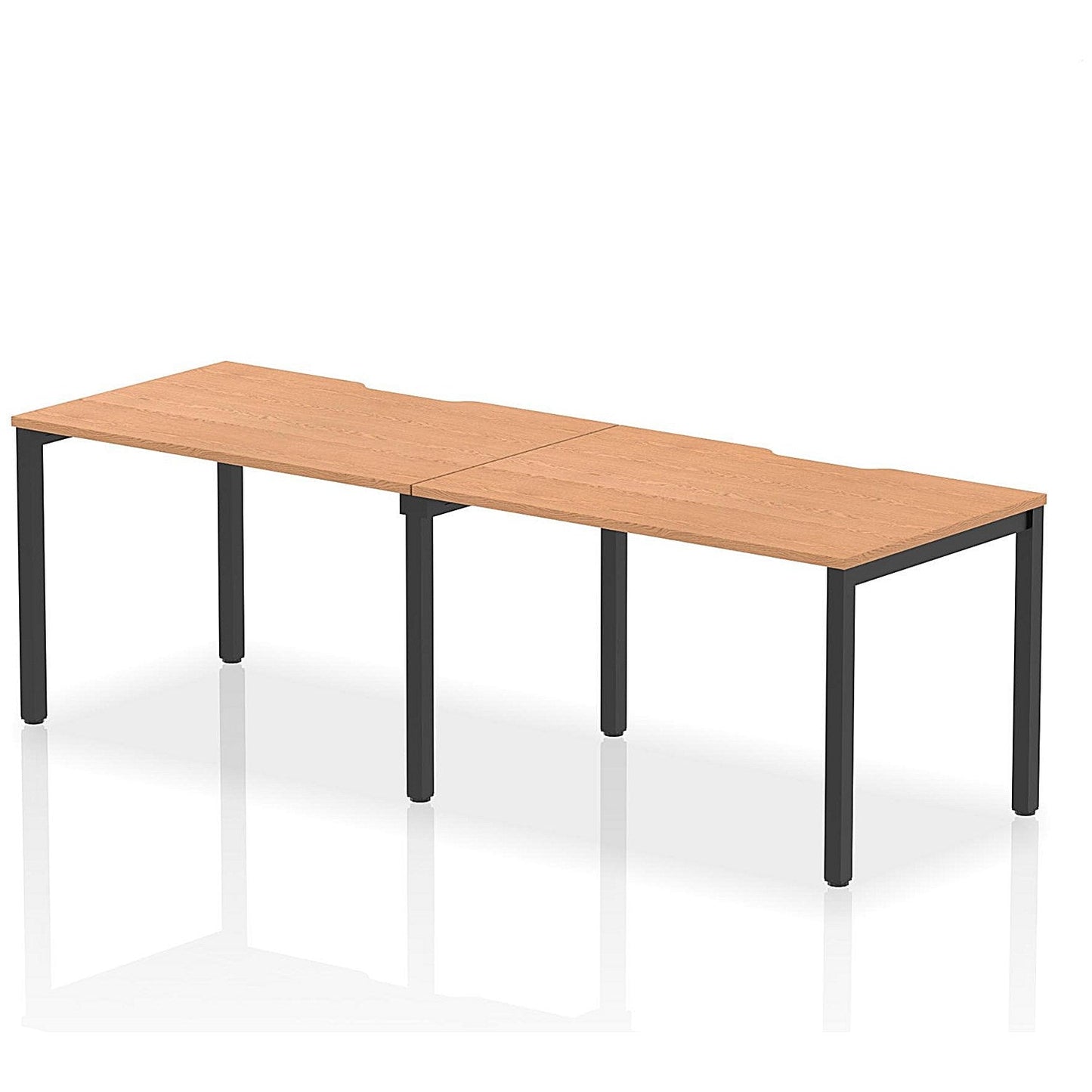 Evolve Plus 1200mm Single Row 2 Person Office Bench Desk Oak Top Black Frame Easy2Order : BE868