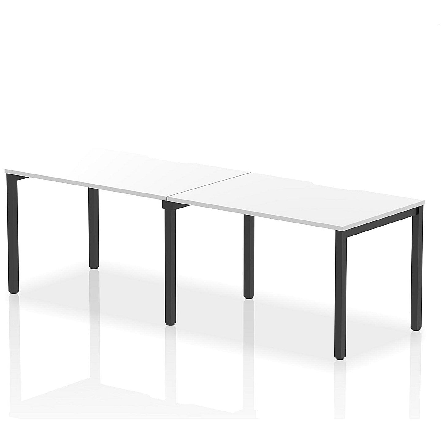 Evolve Plus 1200mm Single Row 2 Person Office Bench Desk White Top Black Frame Easy2Order : BE869