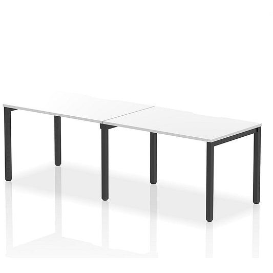 Evolve Plus 1200mm Single Row 2 Person Office Bench Desk White Top Black Frame Easy2Order : BE869
