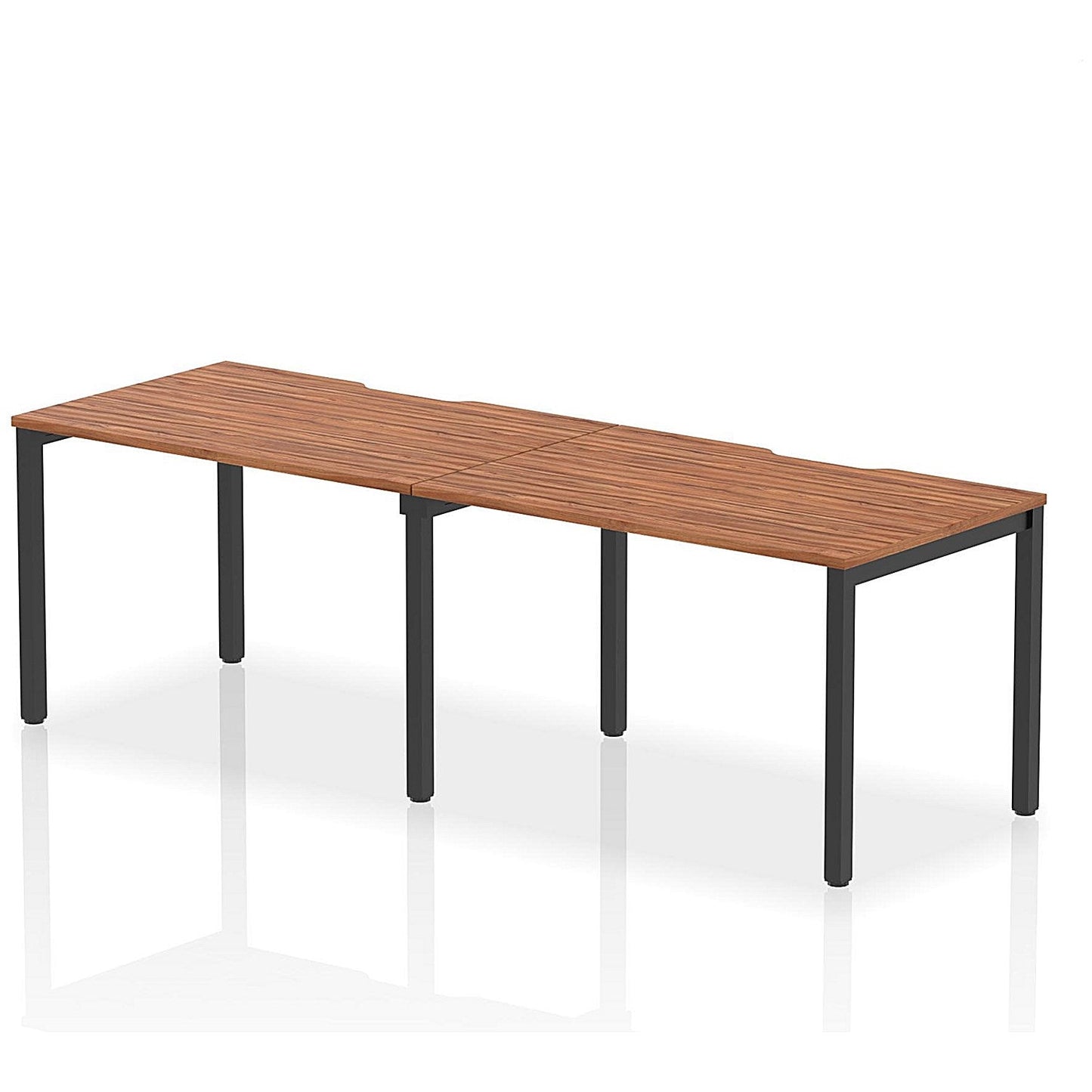 Evolve Plus 1200mm Single Row 2 Person Office Bench Desk Walnut Top Black Frame Easy2Order : BE870