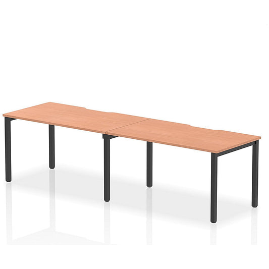 Evolve Plus 1400mm Single Row 2 Person Office Bench Desk Beech Top Black Frame Easy2Order : BE871