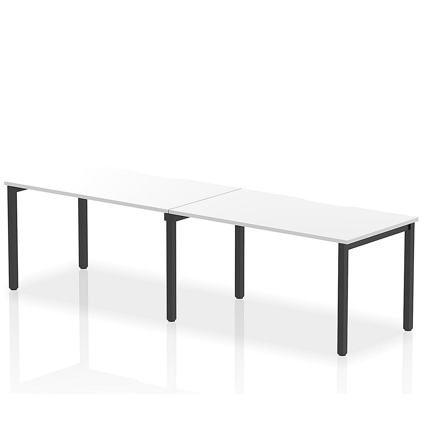 Evolve Plus 1400mm Single Row 2 Person Office Bench Desk White Top Black Frame Easy2Order : BE875