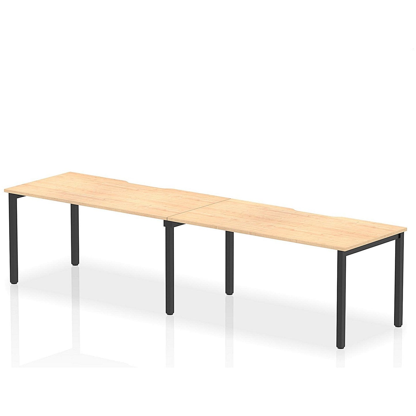 Evolve Plus 1600mm Single Row 2 Person Office Bench Desk Maple Top Black Frame Easy2Order : BE879