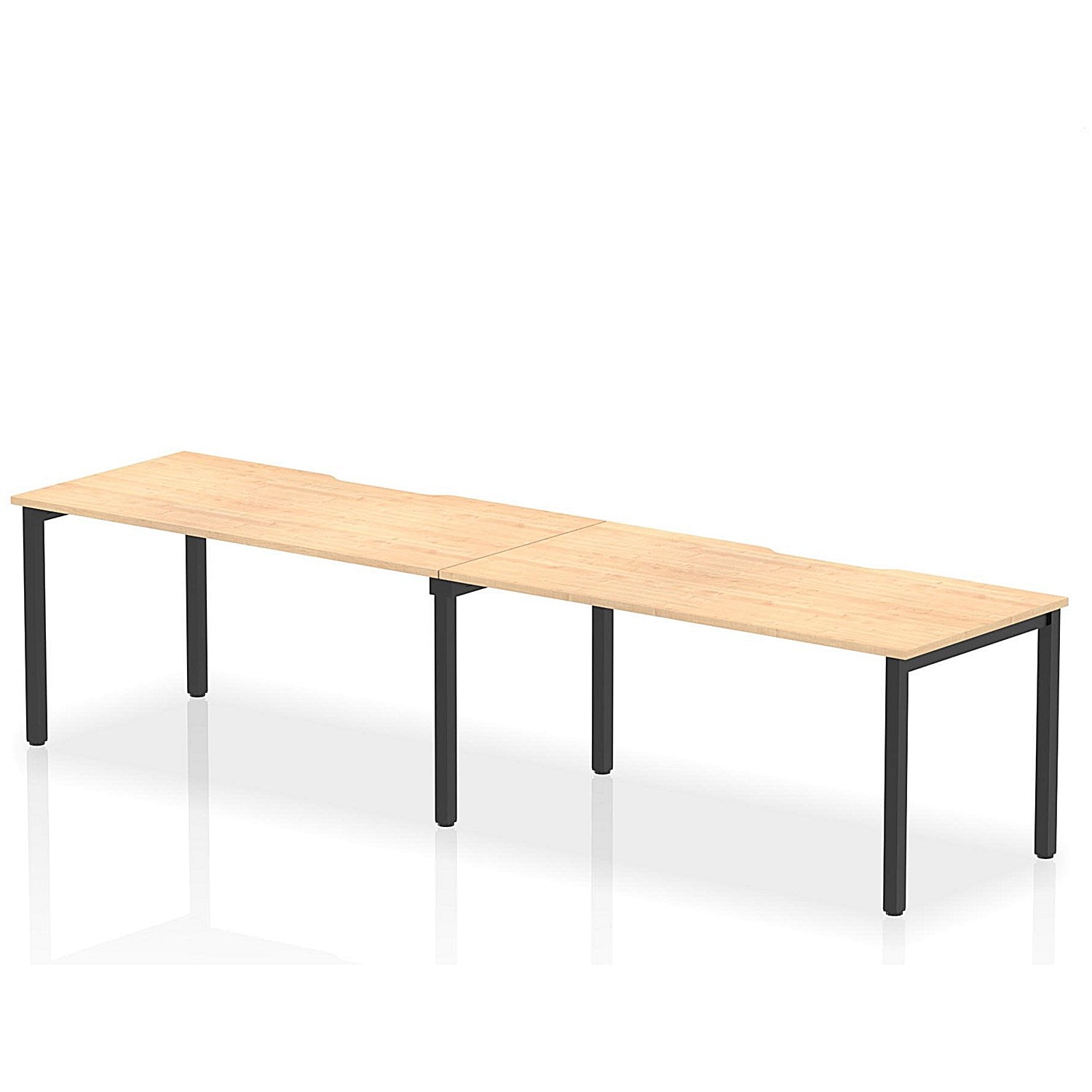 Evolve Plus 1600mm Single Row 2 Person Office Bench Desk Maple Top Black Frame Easy2Order : BE879