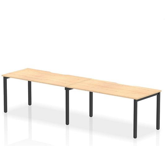 Evolve Plus 1600mm Single Row 2 Person Office Bench Desk Maple Top Black Frame Easy2Order : BE879