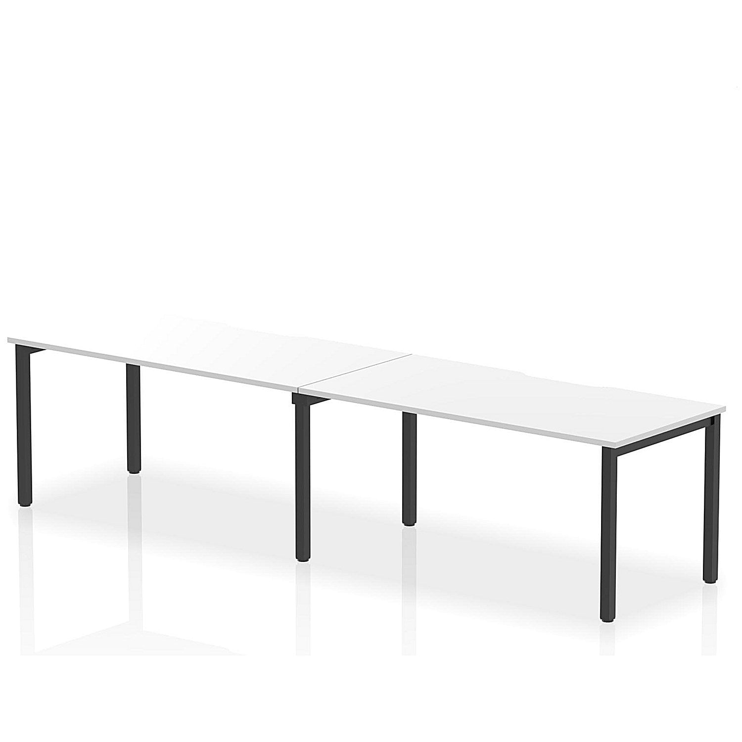 Evolve Plus 1600mm Single Row 2 Person Office Bench Desk White Top Black Frame Easy2Order : BE881