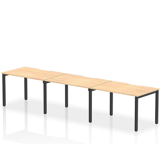 Evolve Plus 1200mm Single Row 3 Person Office Bench Desk Maple Top Black Frame Easy2Order : BE885