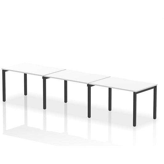 Evolve Plus 1200mm Single Row 3 Person Office Bench Desk White Top Black Frame Easy2Order : BE887