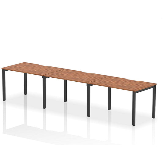 Evolve Plus 1200mm Single Row 3 Person Office Bench Desk Walnut Top Black Frame Easy2Order : BE888