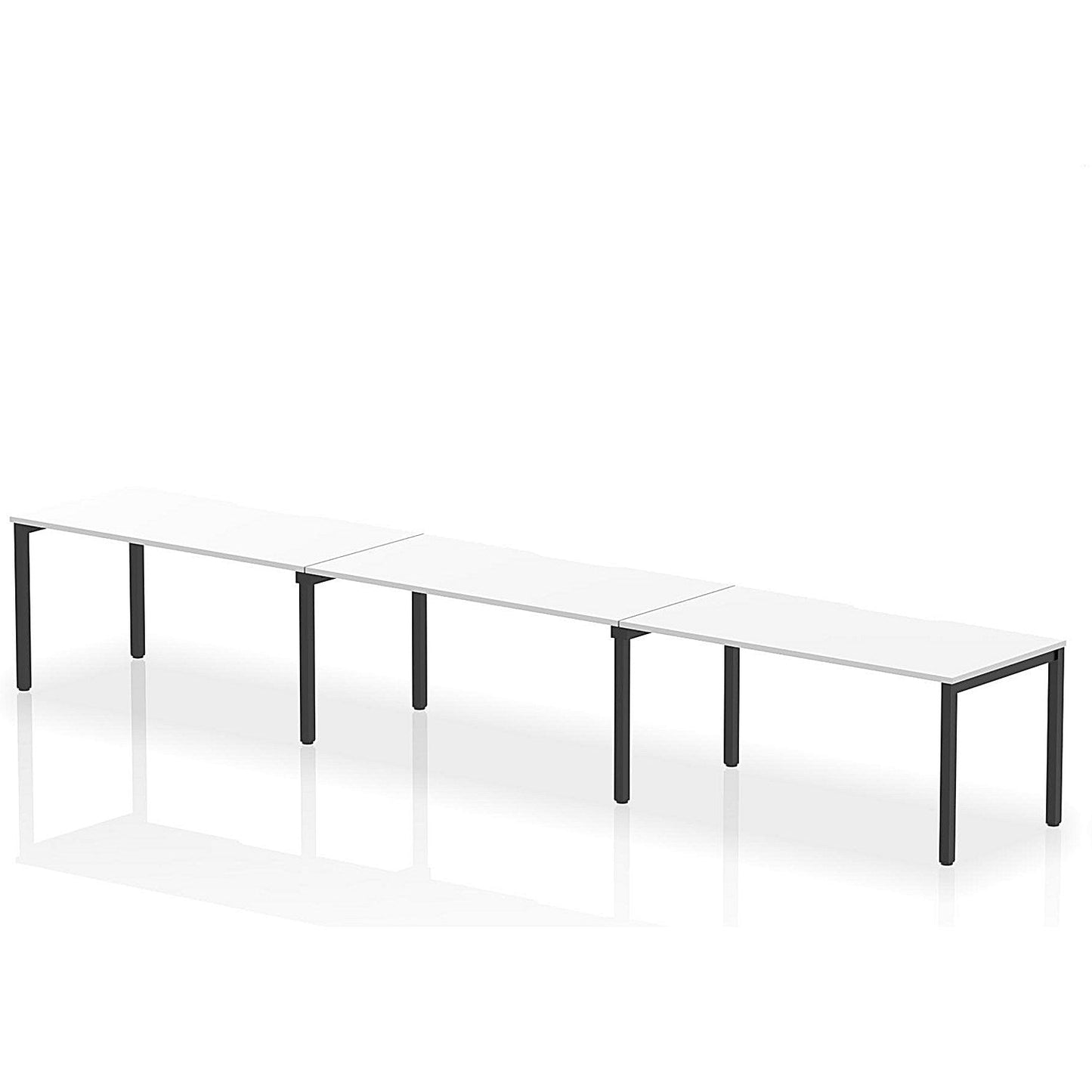 Evolve Plus 1600mm Single Row 3 Person Office Bench Desk White Top Black Frame Easy2Order : BE899