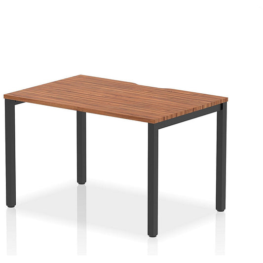 Evolve Plus 1200mm Single Starter Office Bench Desk Walnut Top Black Frame Easy2Order : BE906