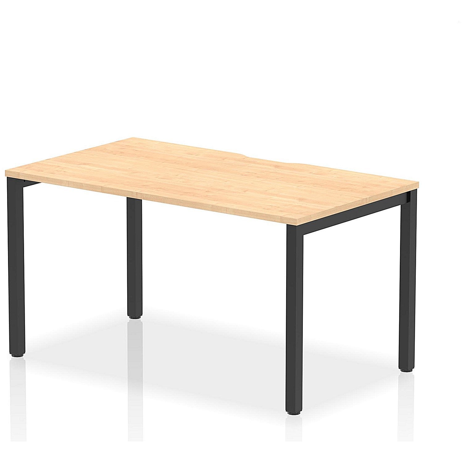 Evolve Plus 1400mm Single Starter Office Bench Desk Maple Top Black Frame Easy2Order : BE909