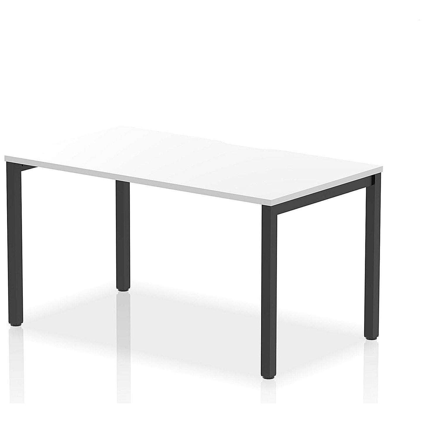 Evolve Plus 1400mm Single Starter Office Bench Desk White Top Black Frame Easy2Order : BE911