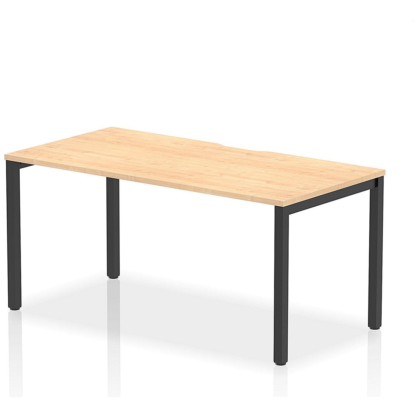 Evolve Plus 1600mm Single Starter Office Bench Desk Maple Top Black Frame Easy2Order : BE915
