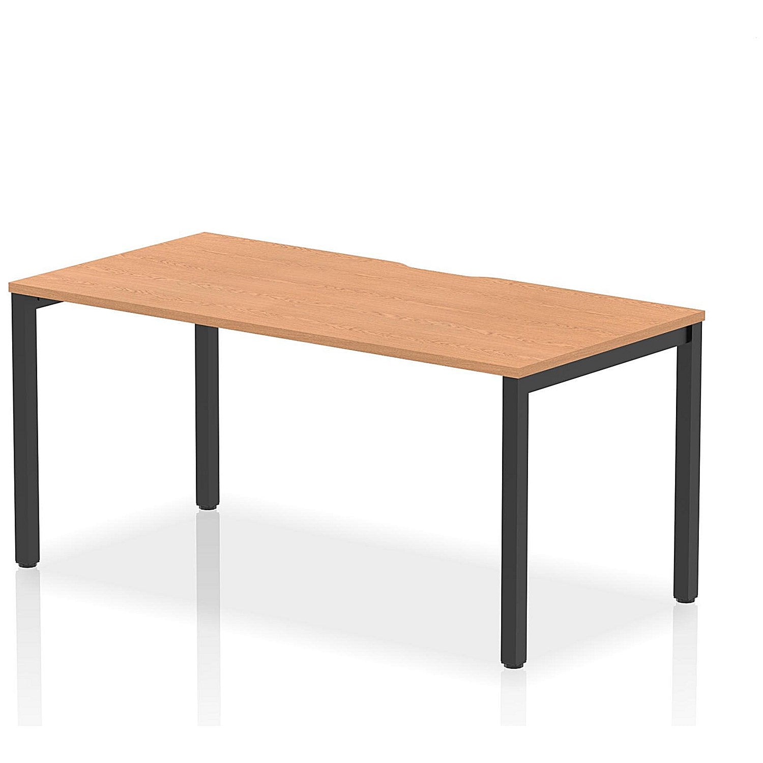 Evolve Plus 1600mm Single Starter Office Bench Desk Oak Top Black Frame Easy2Order : BE916