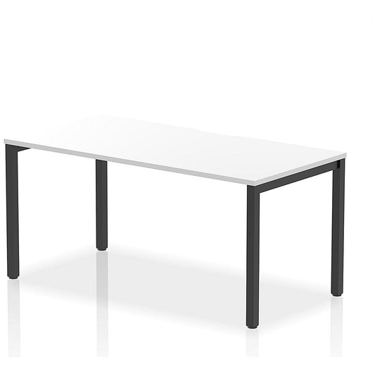Evolve Plus 1600mm Single Starter Office Bench Desk White Top Black Frame Easy2Order : BE917