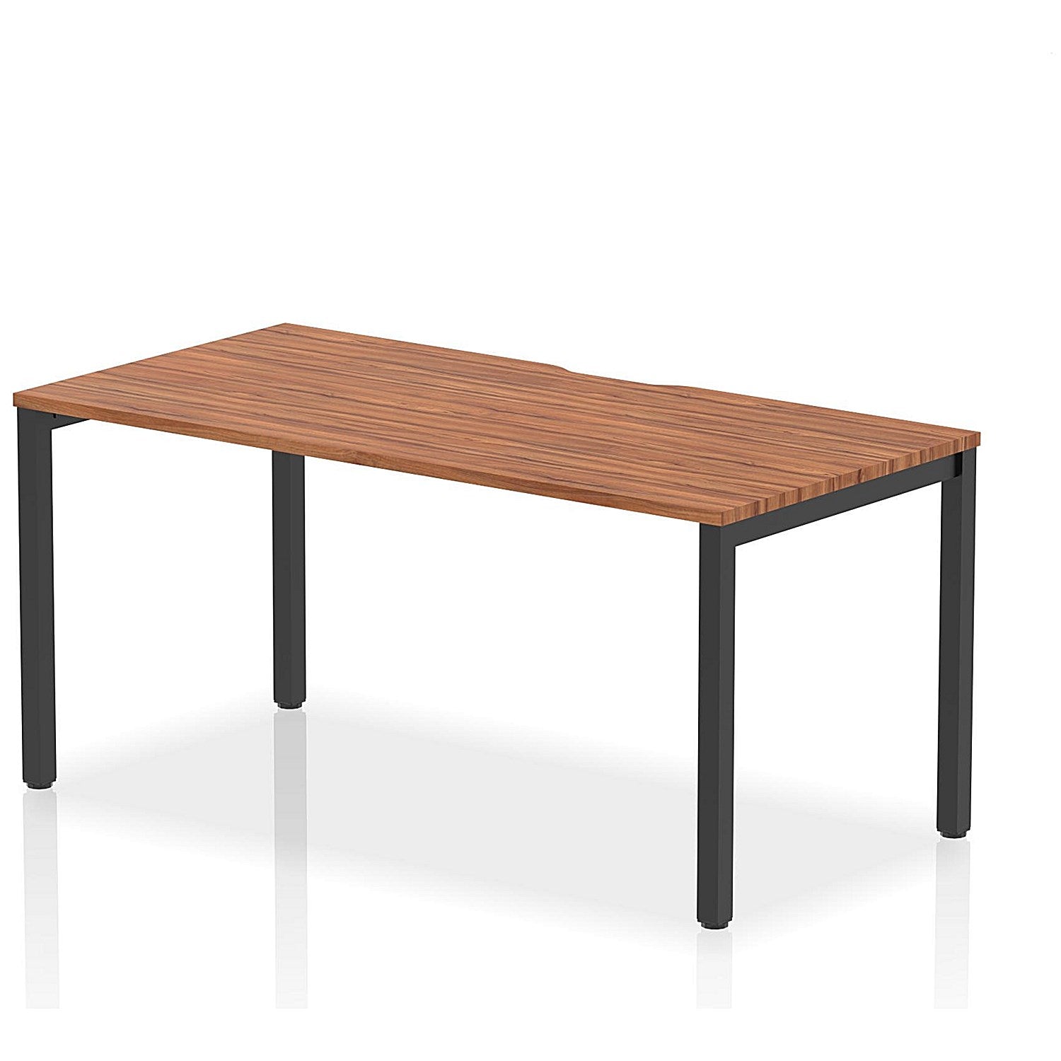 Evolve Plus 1600mm Single Starter Office Bench Desk Walnut Top Black Frame Easy2Order : BE918