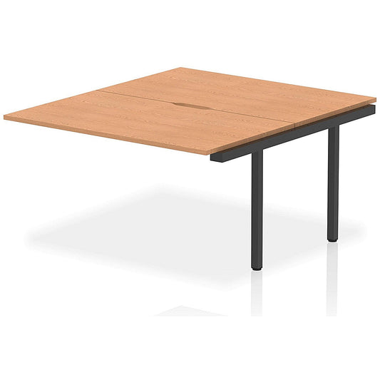 Evolve Plus 1400mm B2B Office Bench Desk Ext Kit Oak Top Black Frame Easy2Order : BE928