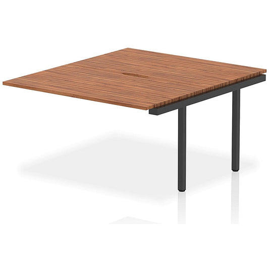 Evolve Plus 1400mm B2B Office Bench Desk Ext Kit Walnut Top Black Frame Easy2Order : BE930