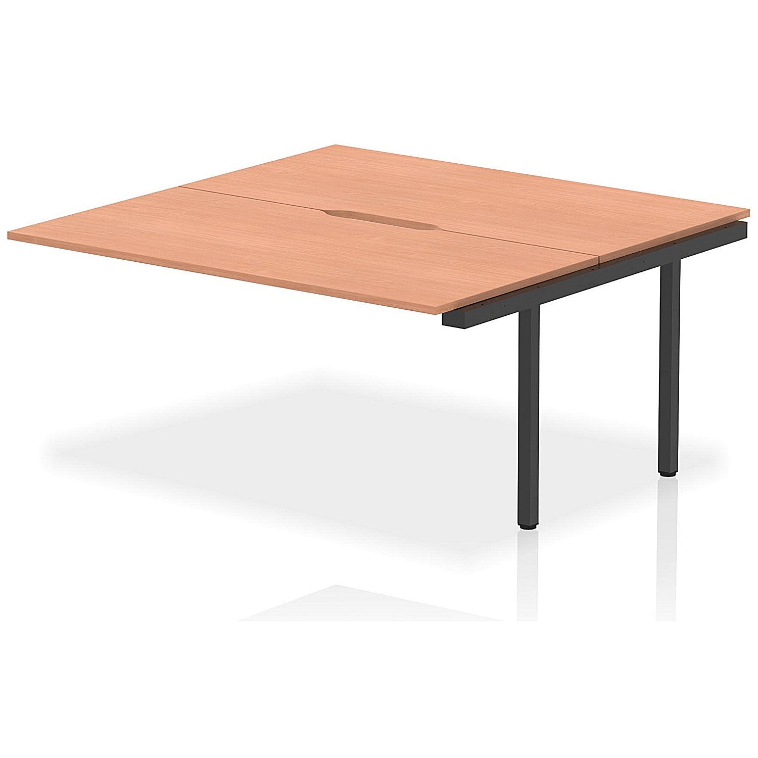 Evolve Plus 1600mm B2B Office Bench Desk Ext Kit Beech Top Black Frame Easy2Order : BE931
