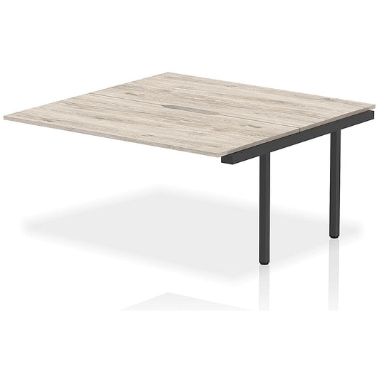 Evolve Plus 1600mm B2B Office Bench Desk Ext Kit Grey Oak Top Black Frame Easy2Order : BE932