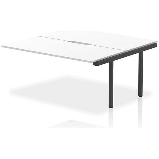Evolve Plus 1600mm B2B Office Bench Desk Ext Kit White Top Black Frame Easy2Order : BE935
