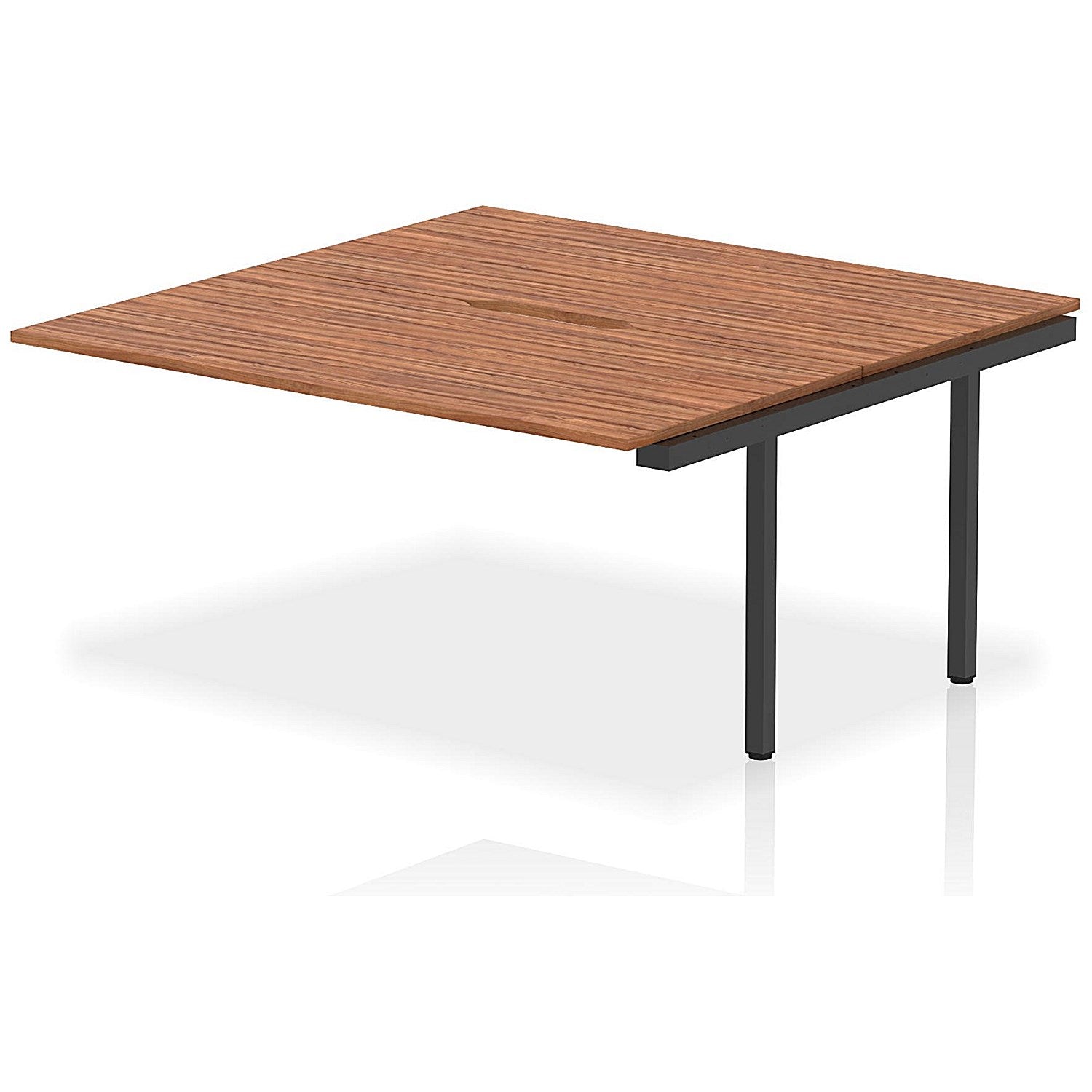 Evolve Plus 1600mm B2B Office Bench Desk Ext Kit Walnut Top Black Frame Easy2Order : BE936