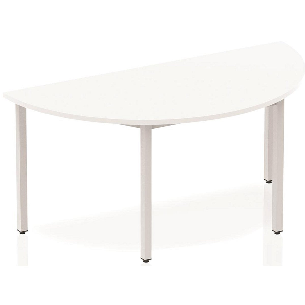 Impulse Semi-circular Table, 1600mm, White, Silver Box Frame Leg Easy2Order : BF00125