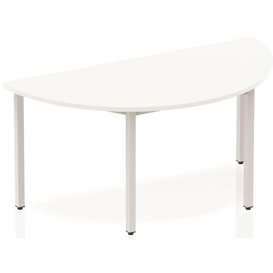 Impulse Semi-circular Table, 1600mm, White, Silver Box Frame Leg Easy2Order : BF00125