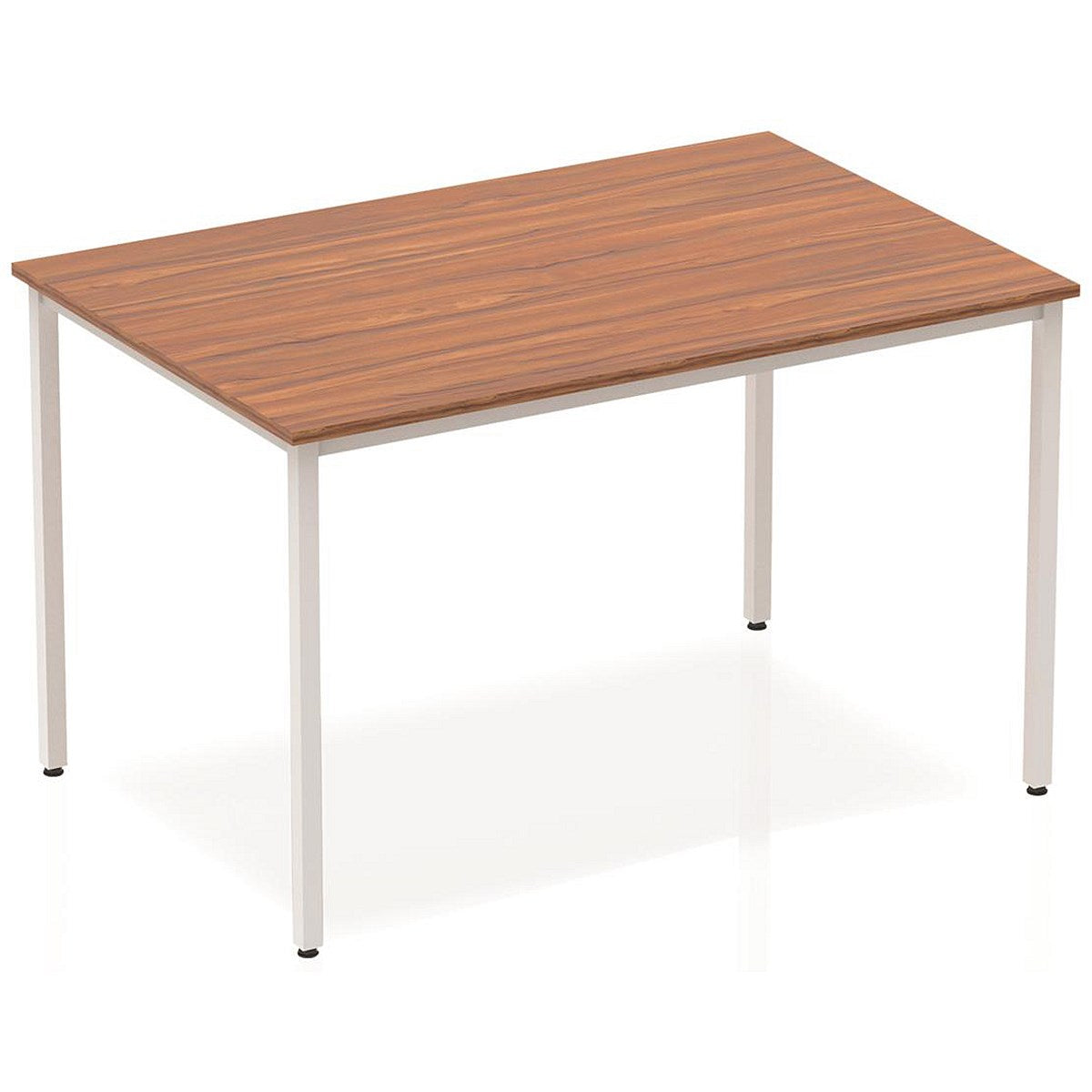 Impulse Rectangular Table, 1200mm, Walnut, Silver Box Frame Leg