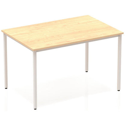 Impulse Rectangular Table, 1200mm, Maple, Silver Box Frame Leg