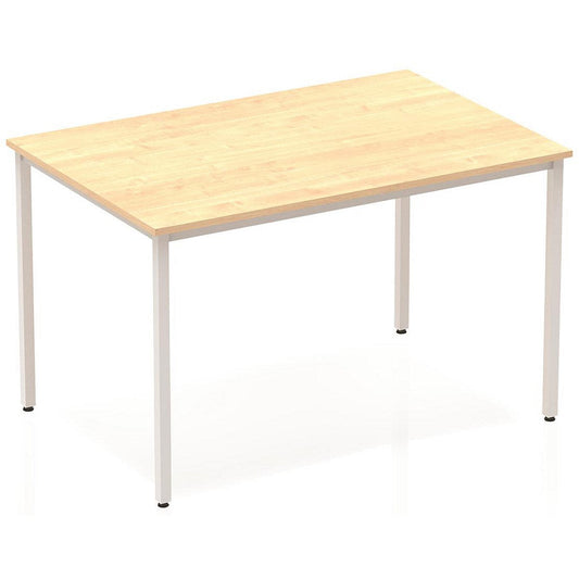 Impulse Rectangular Table, 1200mm, Maple, Silver Box Frame Leg
