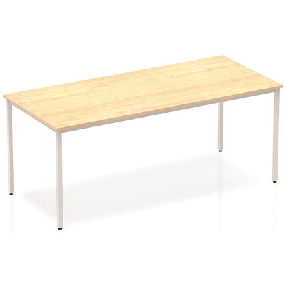 Impulse Rectangular Table, 1800mm, Maple, Silver Box Frame Leg