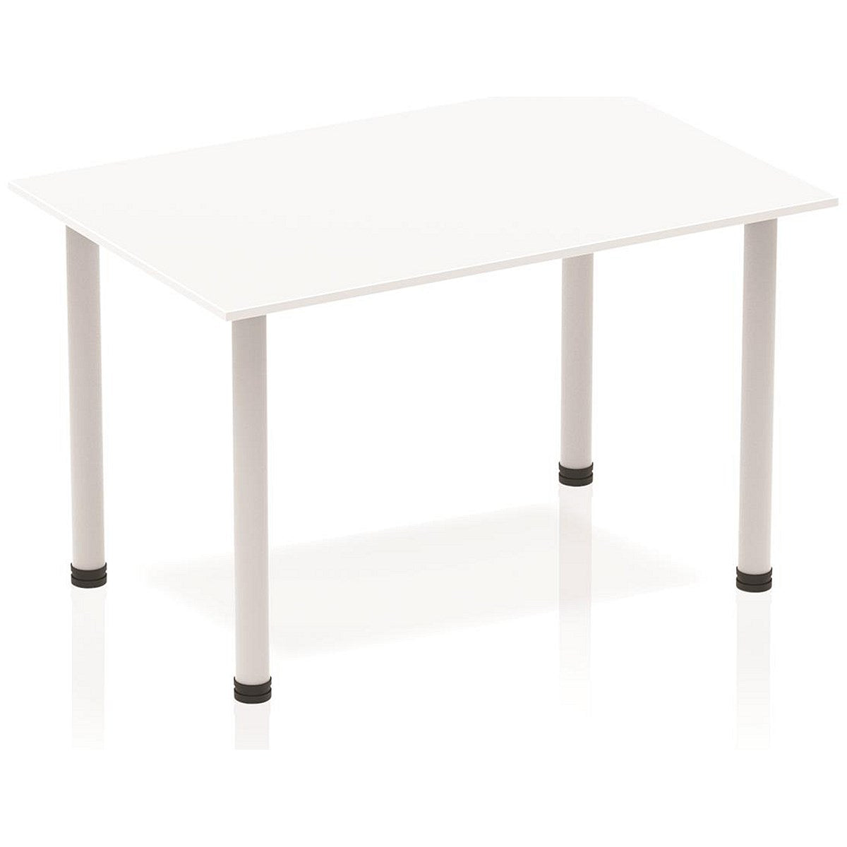 Impulse Rectangular Table, 1200mm, White, Silver Post Leg Easy2Order : BF00172