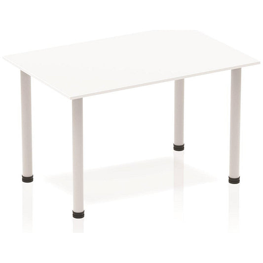 Impulse Rectangular Table, 1200mm, White, Silver Post Leg Easy2Order : BF00172
